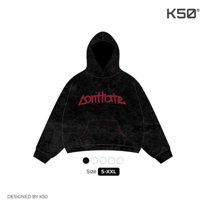 K50 Don't Hate Hoodie - Black/Red image